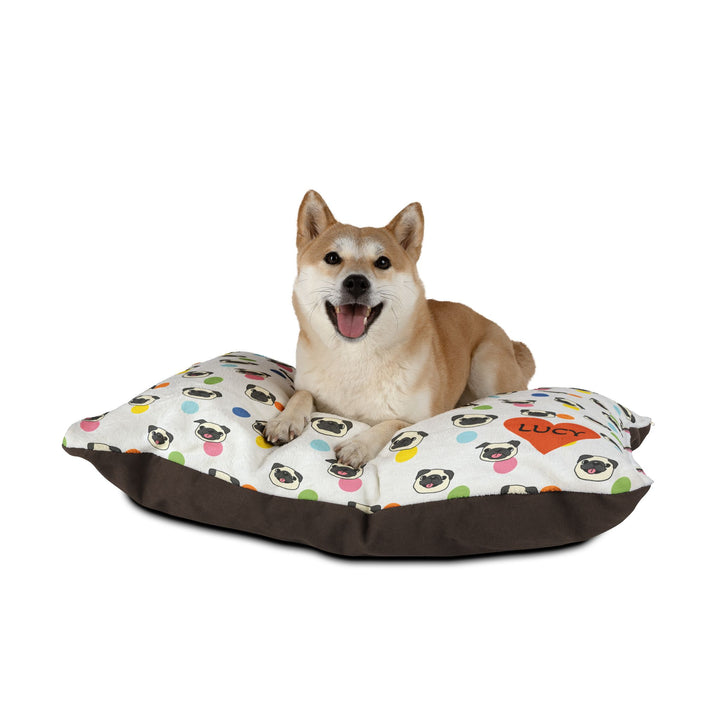 Bulldog Bubbles Dog Bed, White