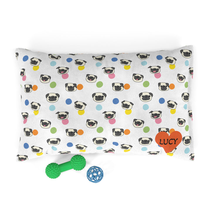 Bulldog Bubbles Dog Bed, White
