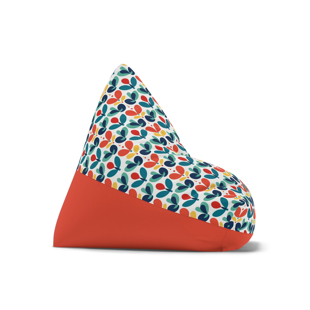 Nordic Bloom Bean Bag Chair Cover - Aqua & Terra Florals, Orange Base