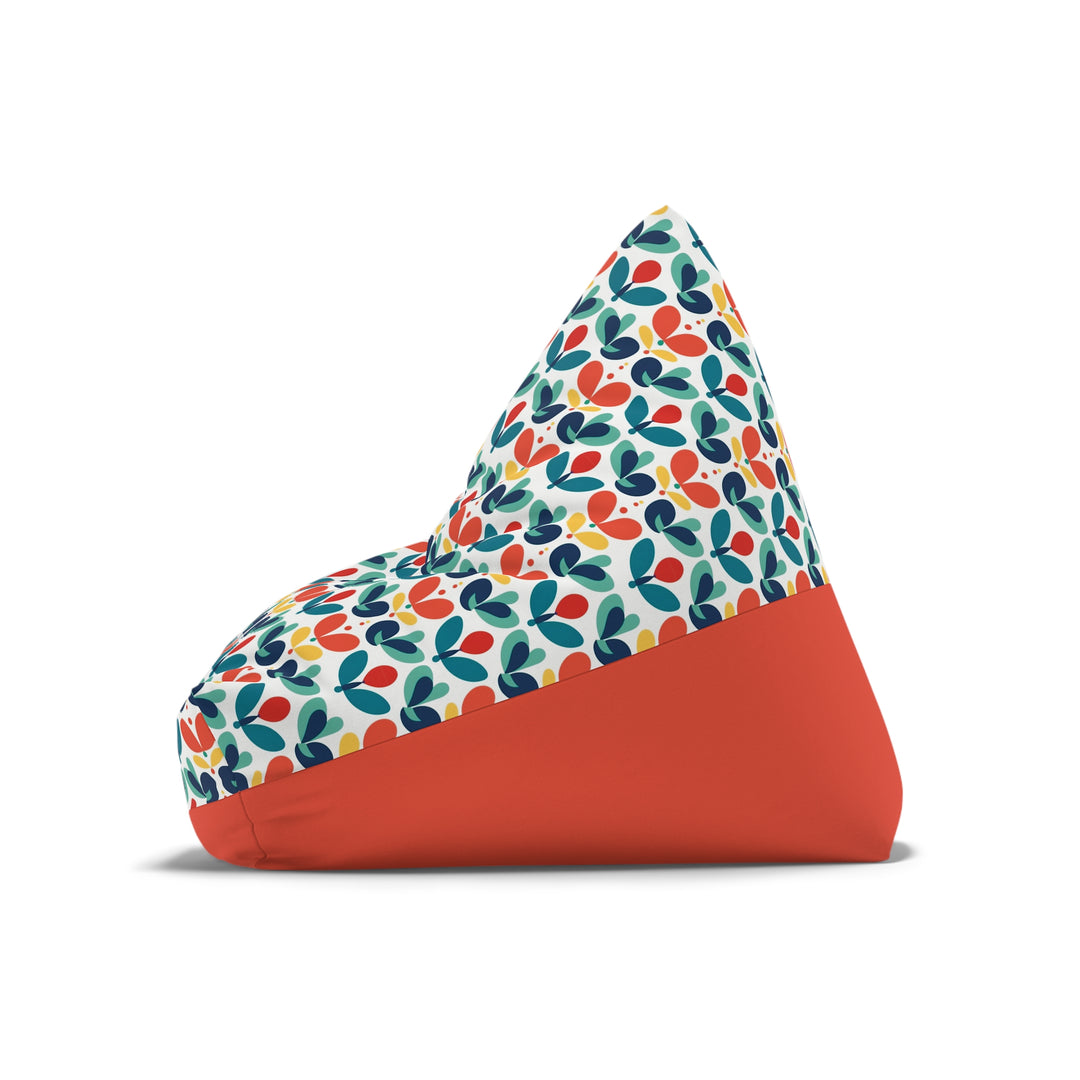 Nordic Bloom Bean Bag Chair Cover - Aqua & Terra Florals, Orange Base