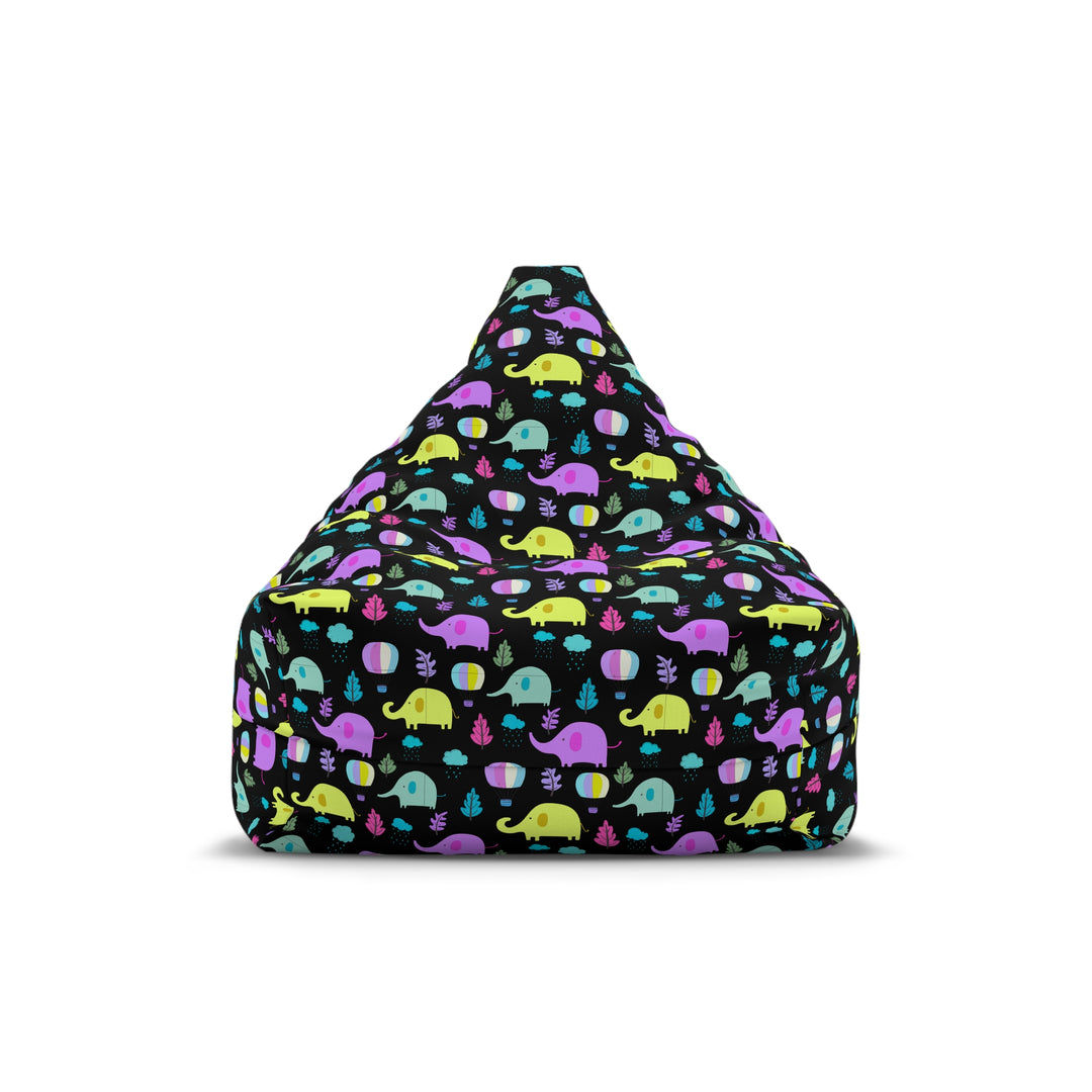 Elephant Parade, Black Bean Bag Cover