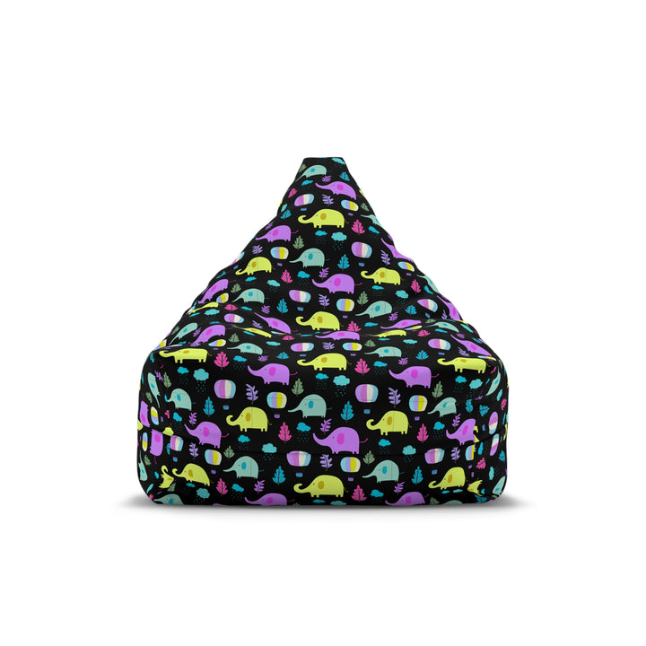 Elephant Parade, Black Bean Bag Cover