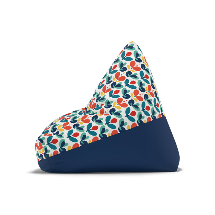 Nordic Bloom Bean Bag Chair Cover - Aqua & Terra Florals, Blue Base