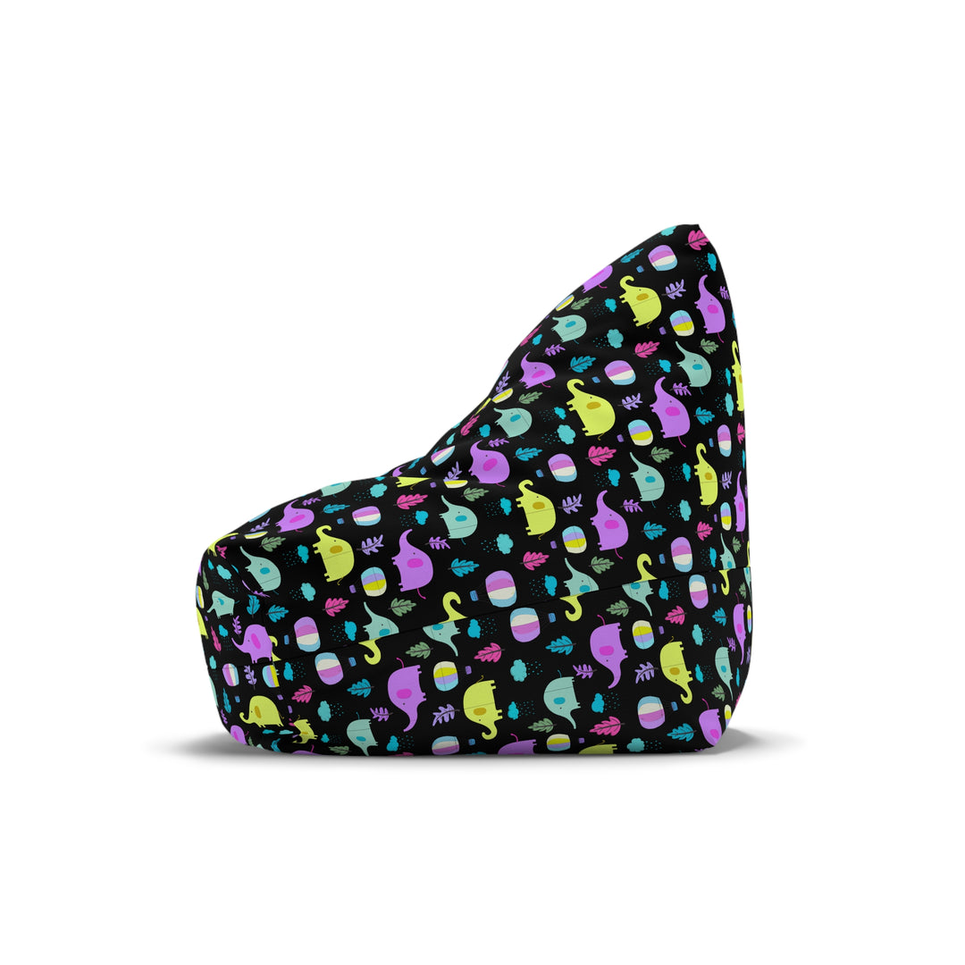 Elephant Parade, Black Bean Bag Cover