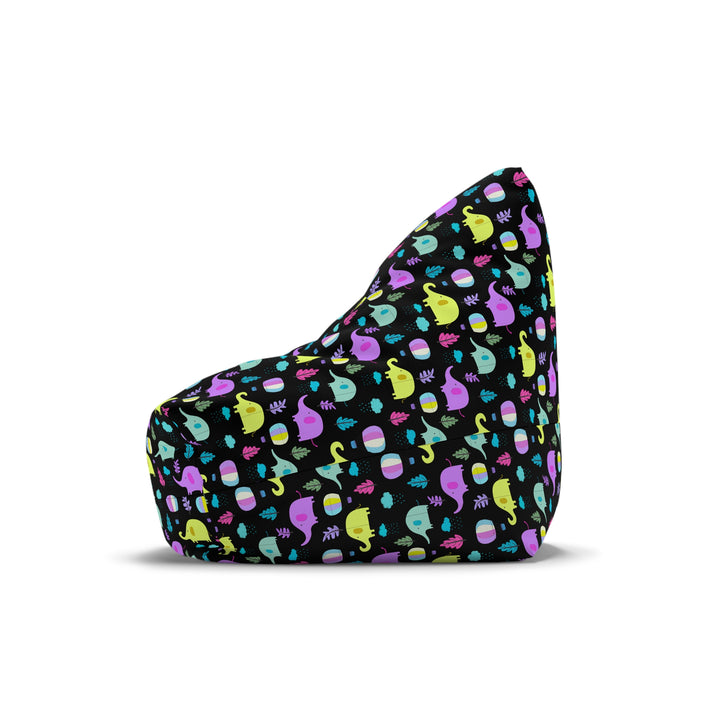 Elephant Parade, Black Bean Bag Cover