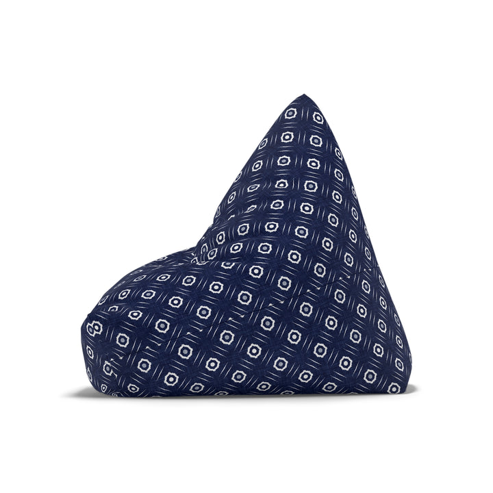 Artisan Indigo Bean Bag Cover - Small Bohemian Batik Mosaic