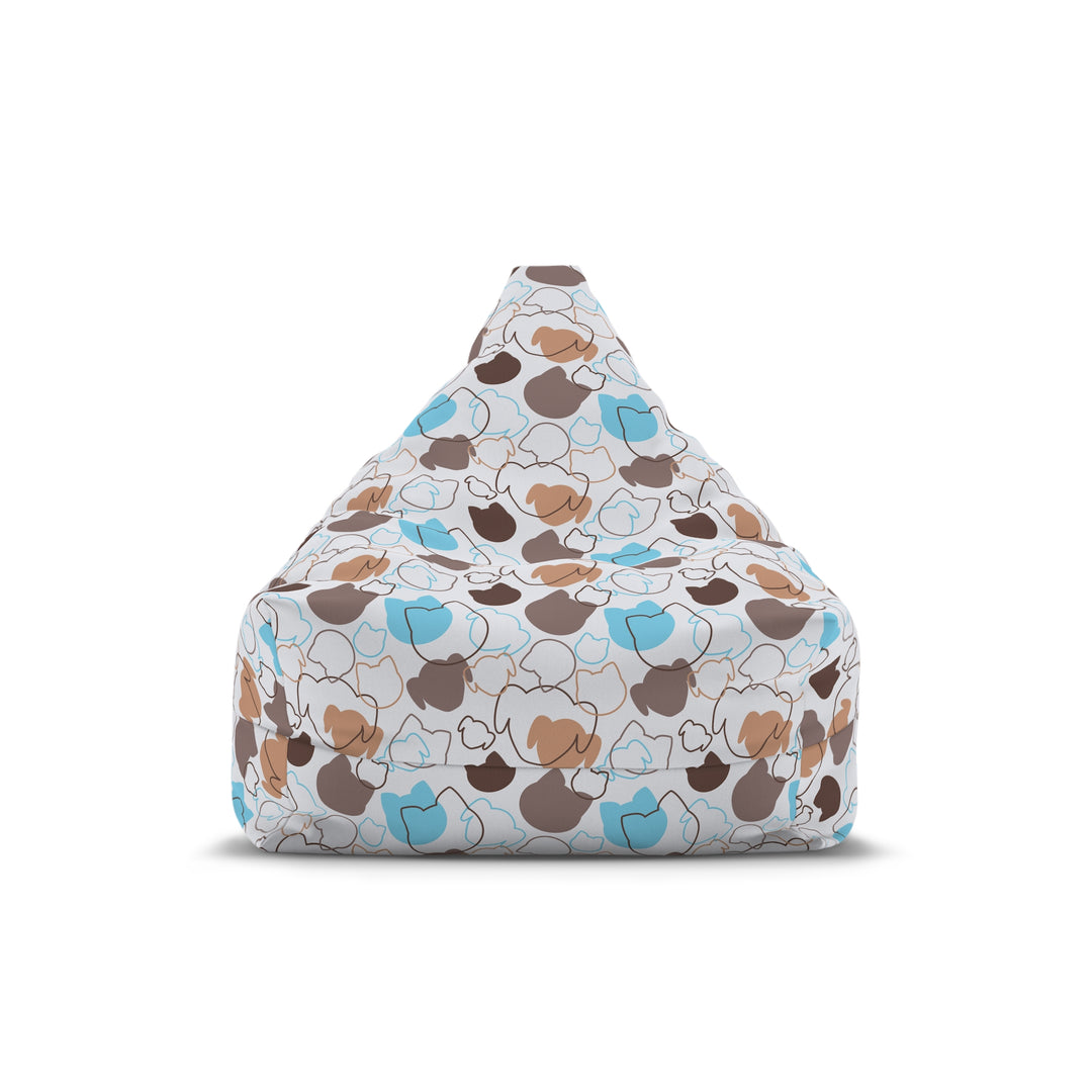 Whiskers & Wiggles Bean Bag Cover, White