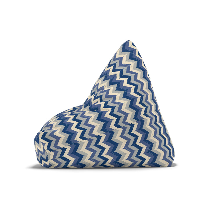 Retro Blue & Cream Chevron Bean Bag Chair Cover