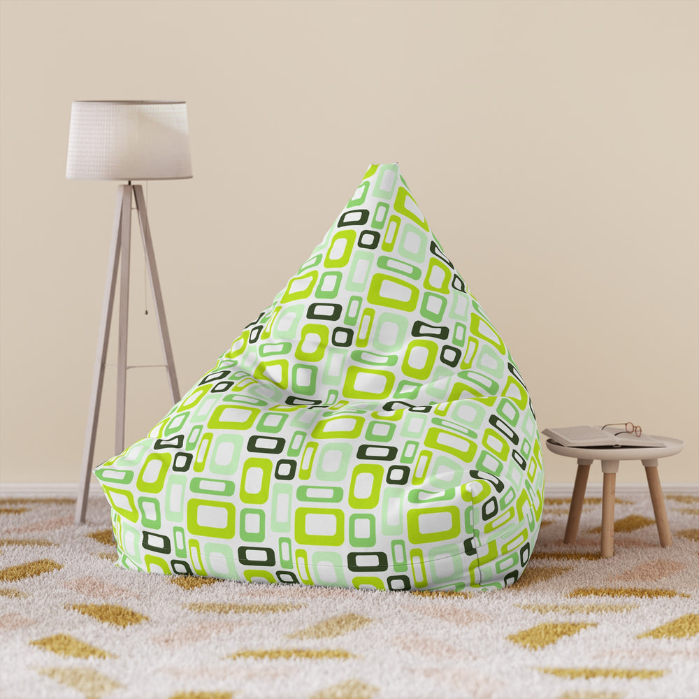 Retro geometric lounger in green tones