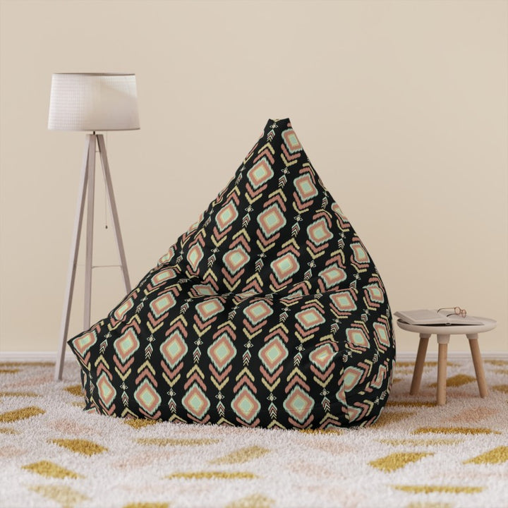 Indian Summer Black Boho Bean Bag Chair Cover
