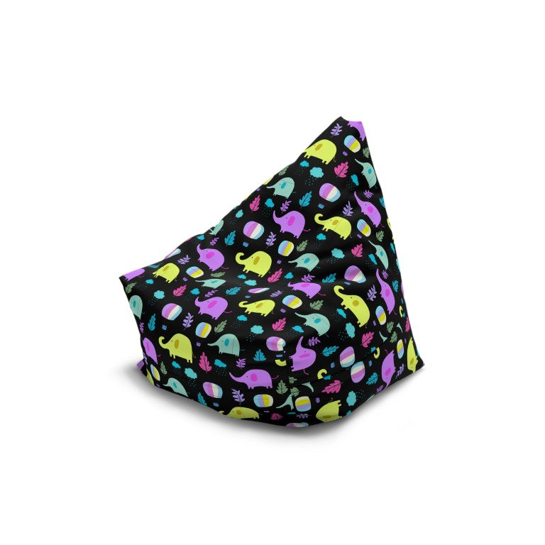 Elephant Parade, Black Bean Bag Cover