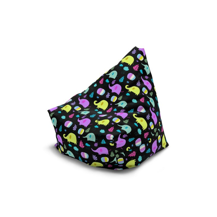 Elephant Parade, Black Bean Bag Cover