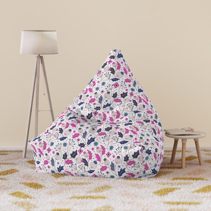 Bloom & Breeze Bean Bag Chair Cover - Botanical Charm in Pink & Blue