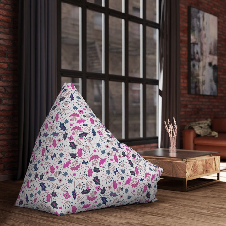 Bloom & Breeze Bean Bag Chair Cover - Botanical Charm in Pink & Blue