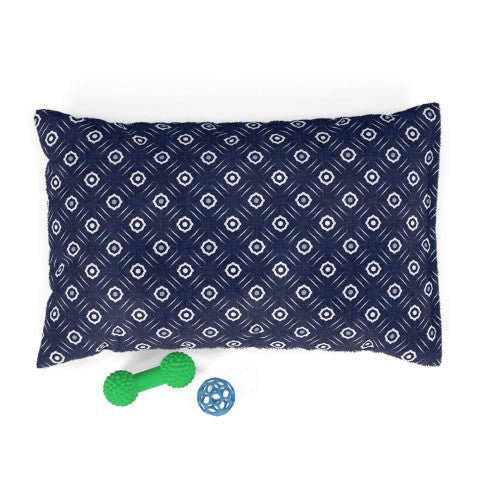 Indigo Damask Dog Bed