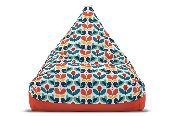 Nordic Bloom Bean Bag Chair Cover - Aqua & Terra Florals, Orange Base