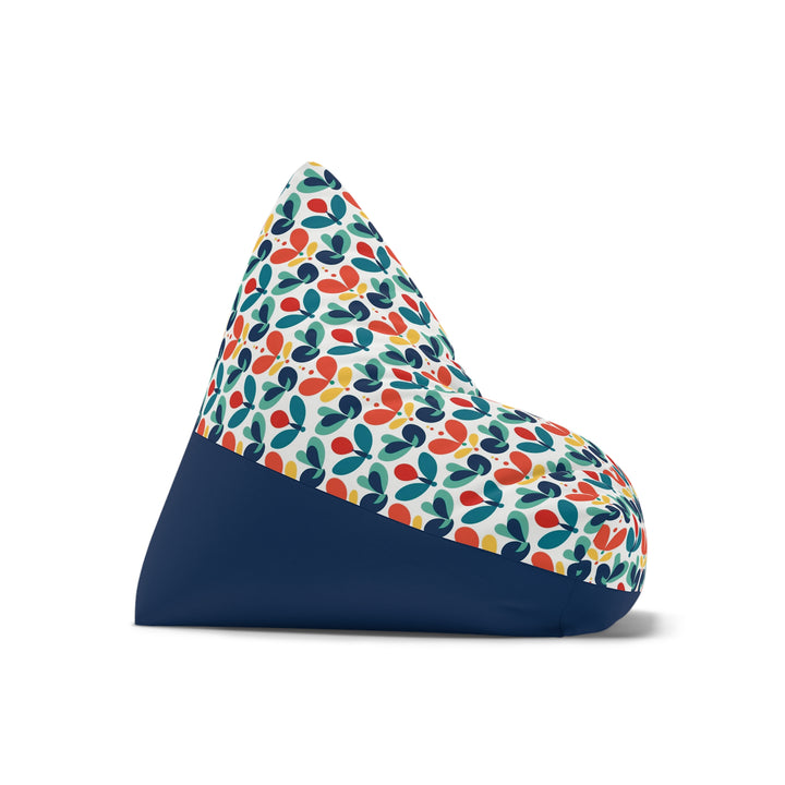 Nordic Bloom Bean Bag Chair Cover - Aqua & Terra Florals, Blue Base