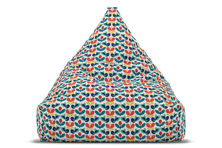 Nordic Bloom Bean Bag Chair Cover - Aqua & Terra Retro Small Florals