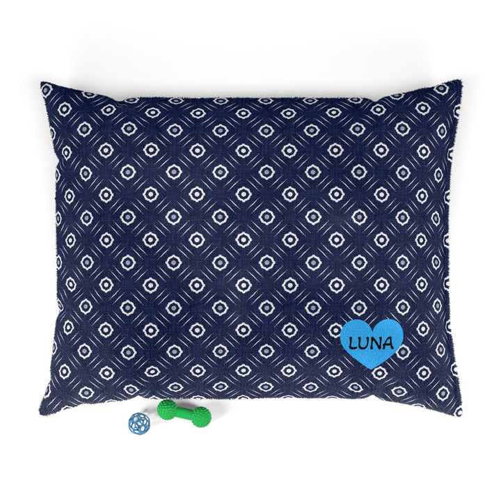 Indigo Damask Cat Bed