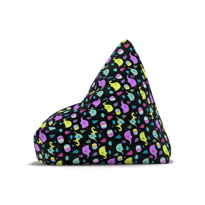 Elephant Parade, Black Bean Bag Cover