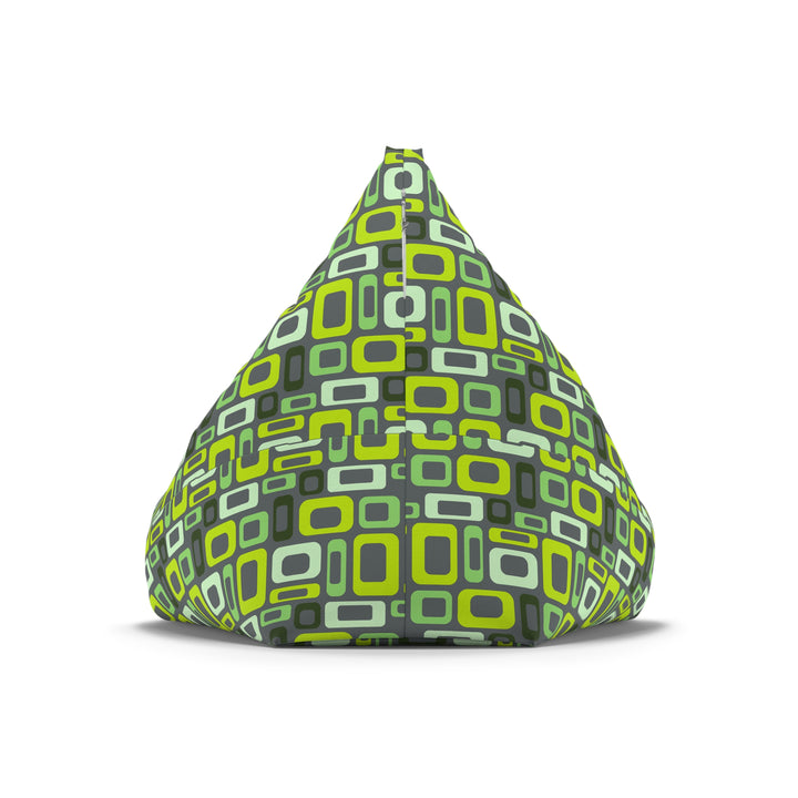 Retro Modular – Lime & Green Bean Bag Cover, Gray