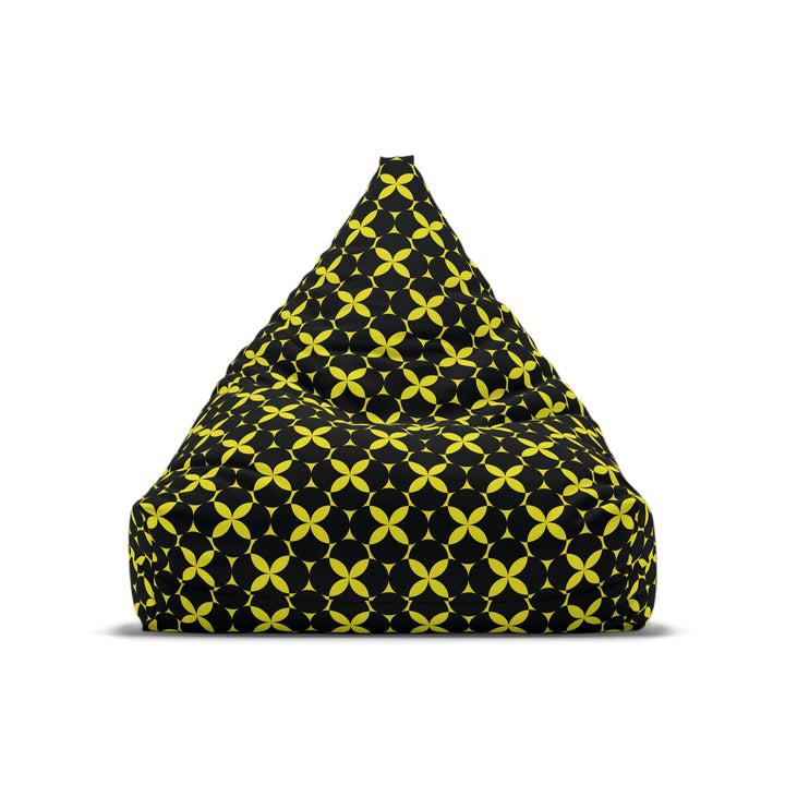 Petal Pulse – Yellow & Black Geometric, Large Pattern