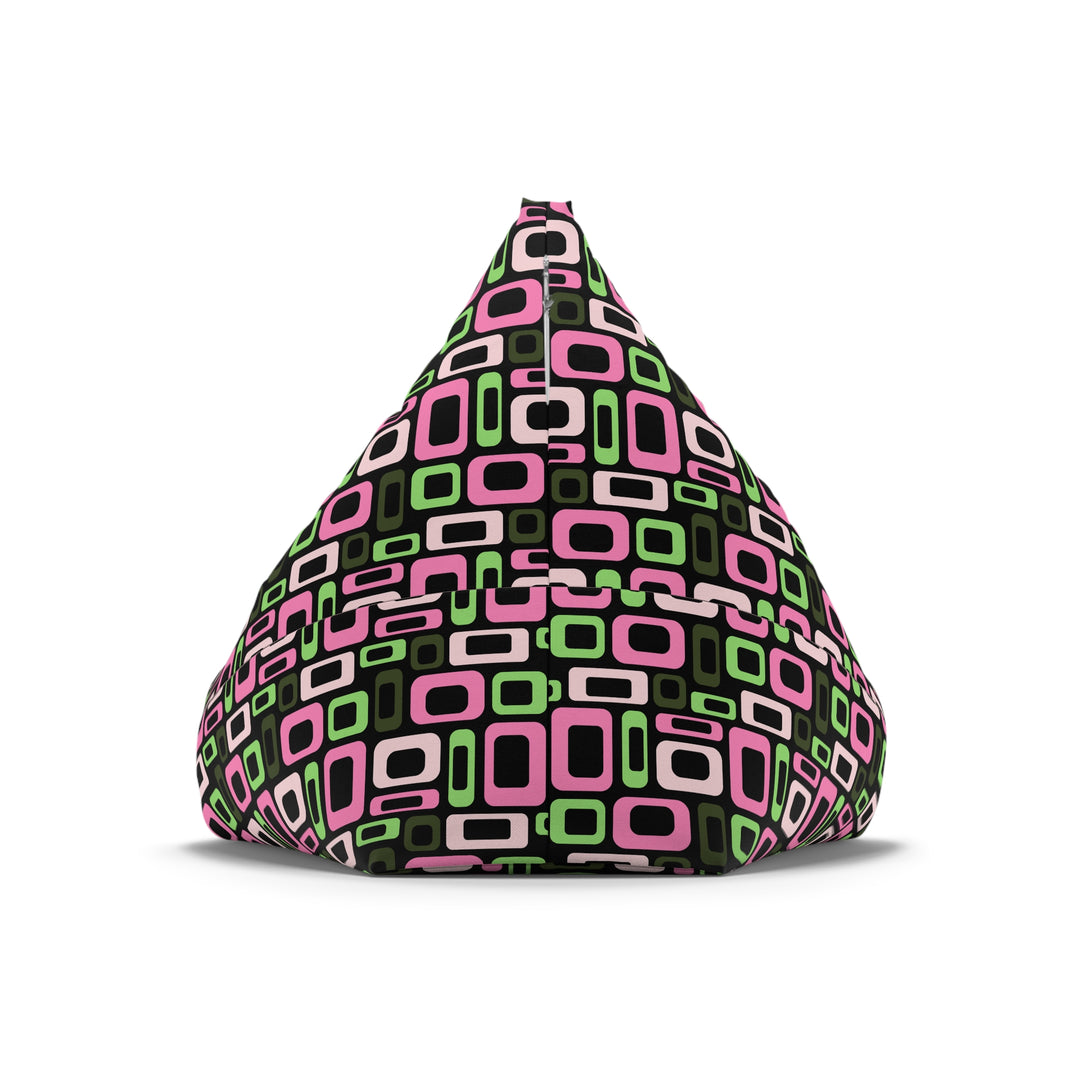 Retro Modular Mint Bean Bag Cover, Black
