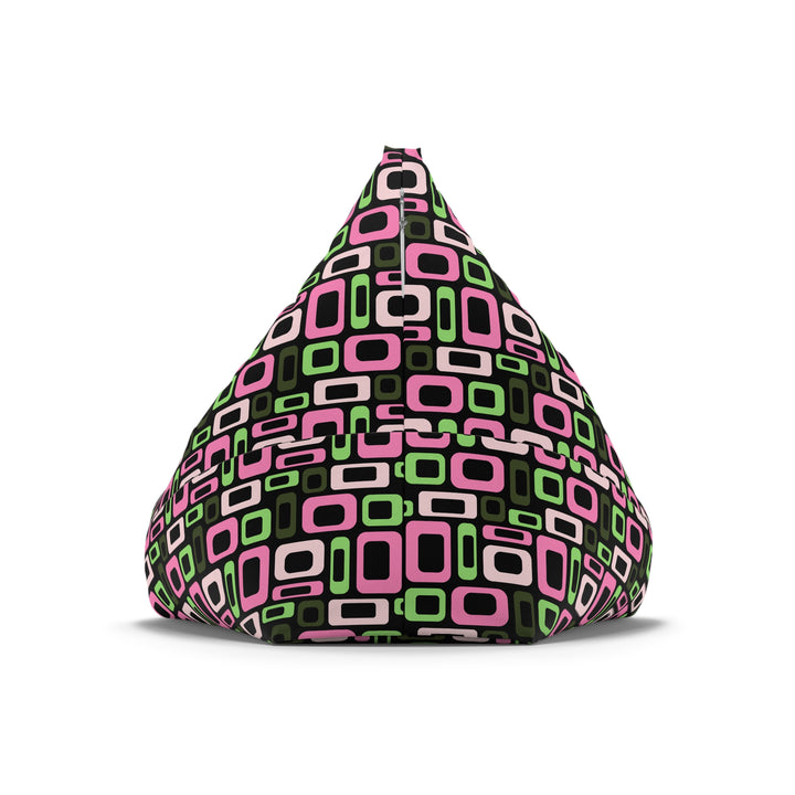 Retro Modular Mint Bean Bag Cover, Black