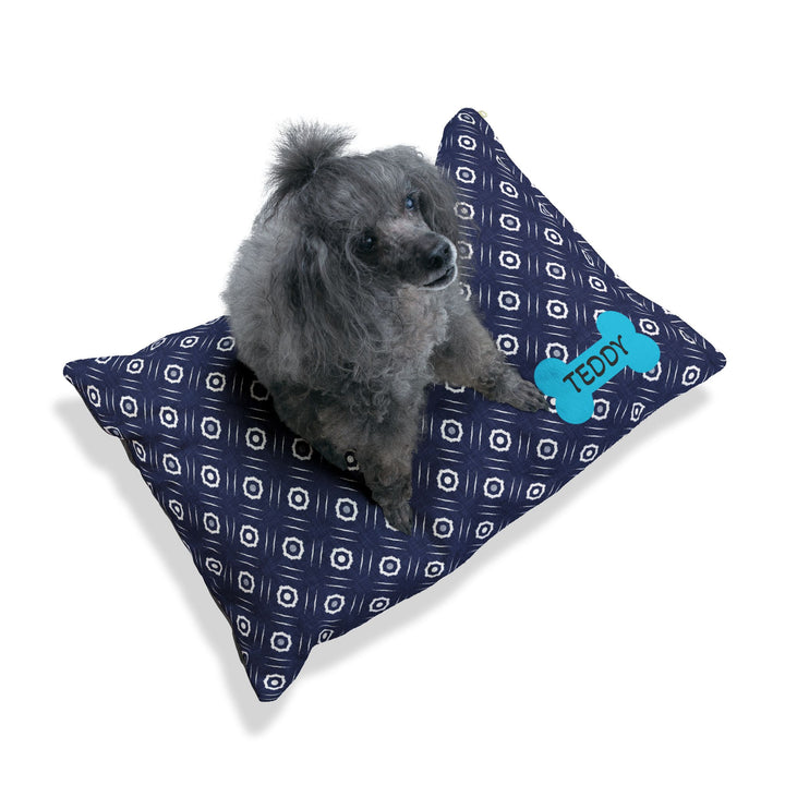 Indigo Damask Dog Bed