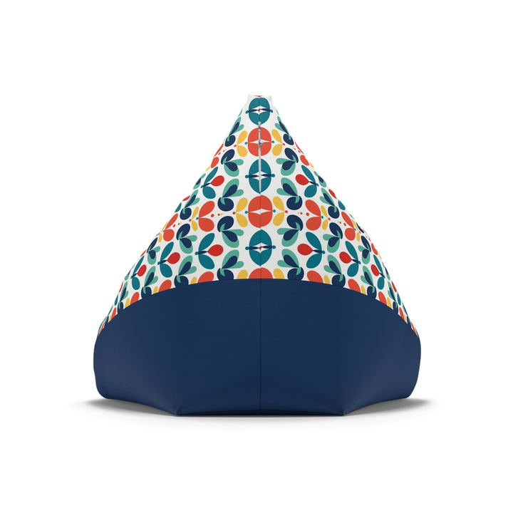 Nordic Bloom Bean Bag Chair Cover - Aqua & Terra Florals, Blue Base