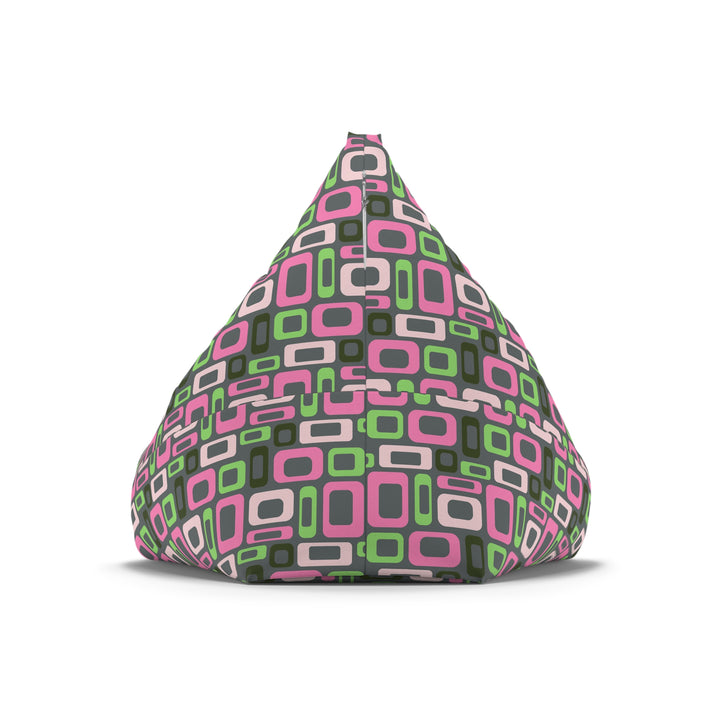 Retro Modular Mint Bean Bag Cover, Gray