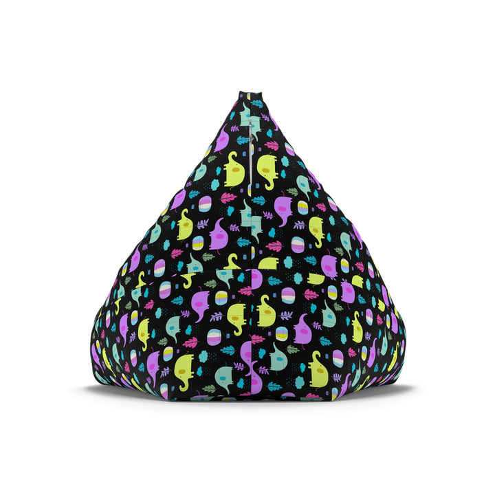 Elephant Parade, Black Bean Bag Cover