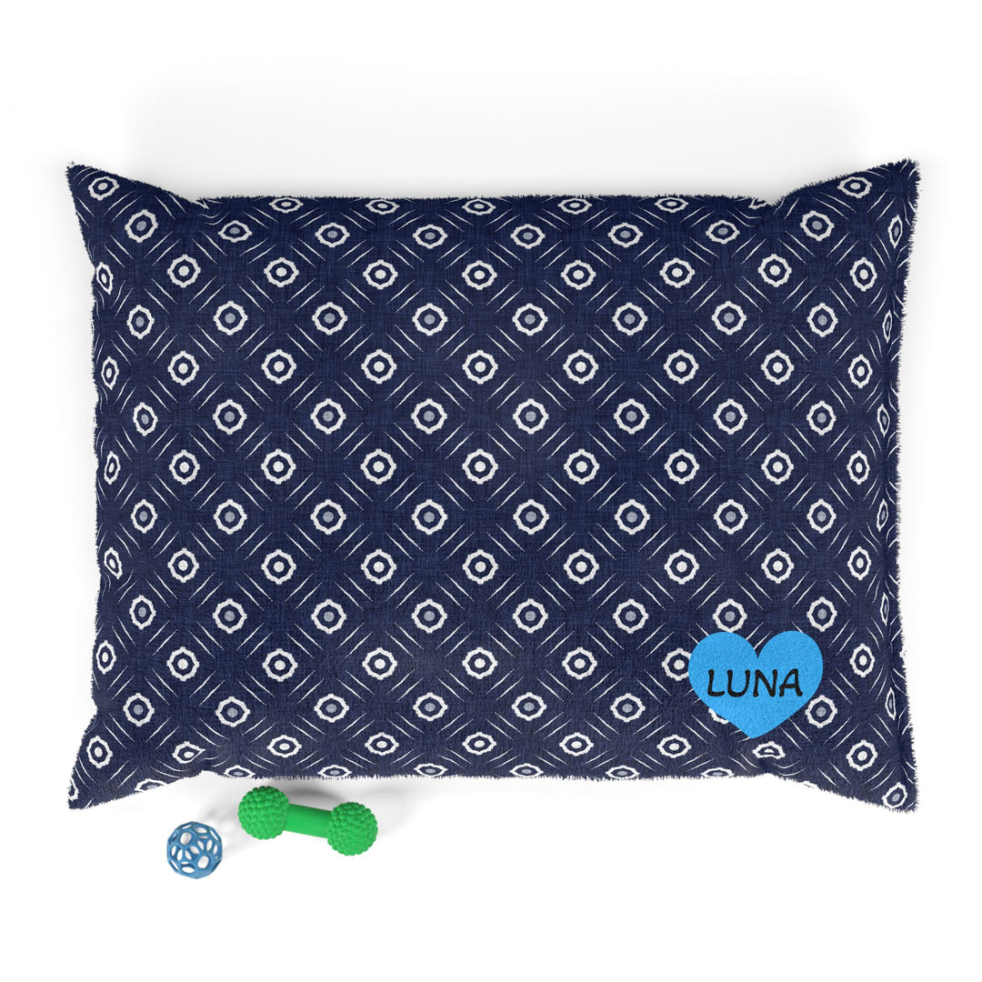 Indigo Damask Cat Bed