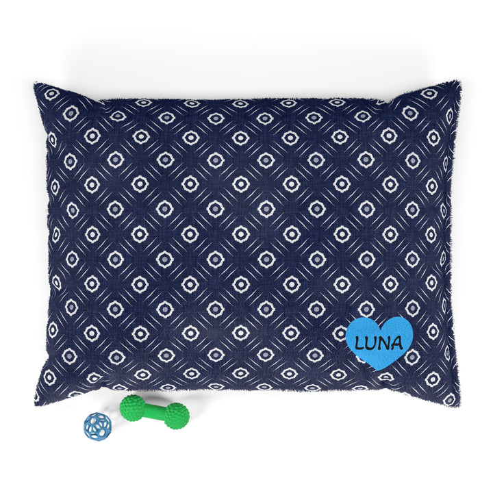 Indigo Damask Cat Bed