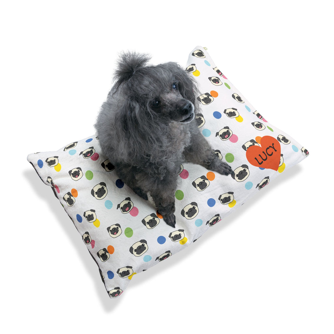 Bulldog Bubbles Dog Bed, White