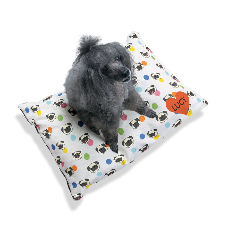 Bulldog Bubbles Dog Bed, White