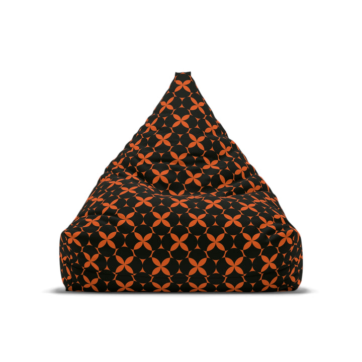 Petal Pulse – Orange & Black Geometric, Large Pattern