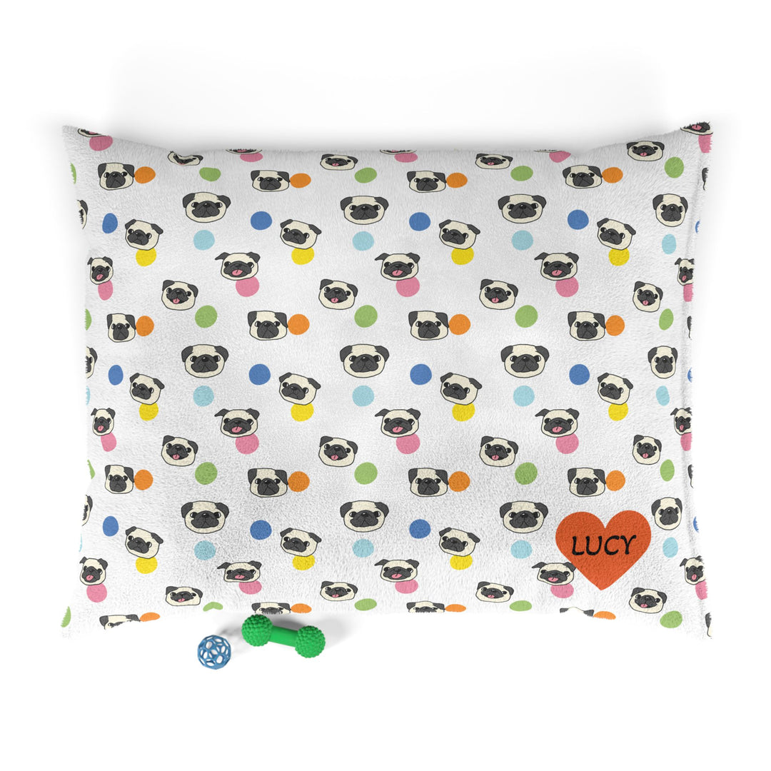 Bulldog Bubbles Dog Bed, White