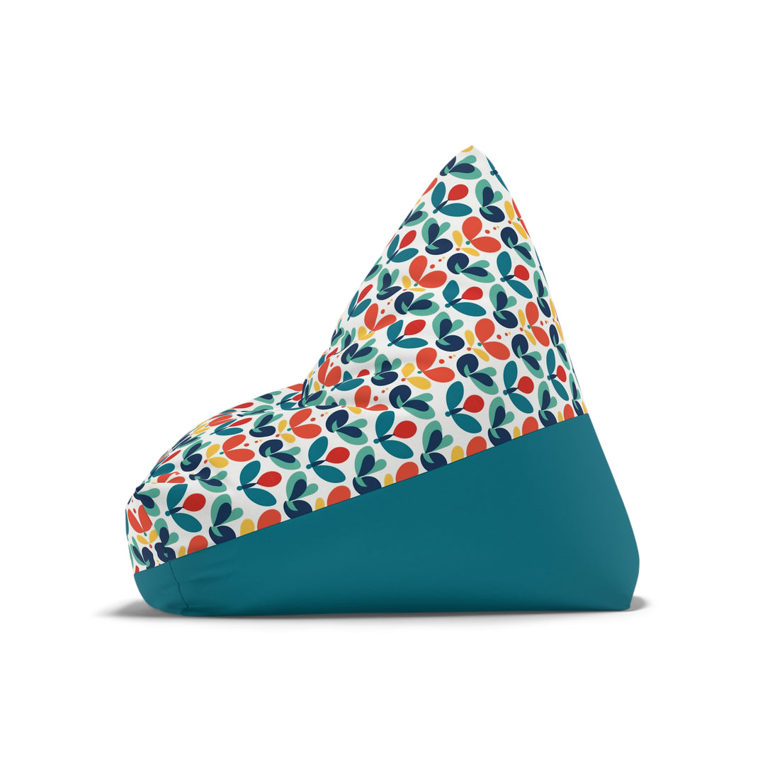 Nordic Bloom Bean Bag Chair Cover - Aqua & Terra Florals, Turquoise Base