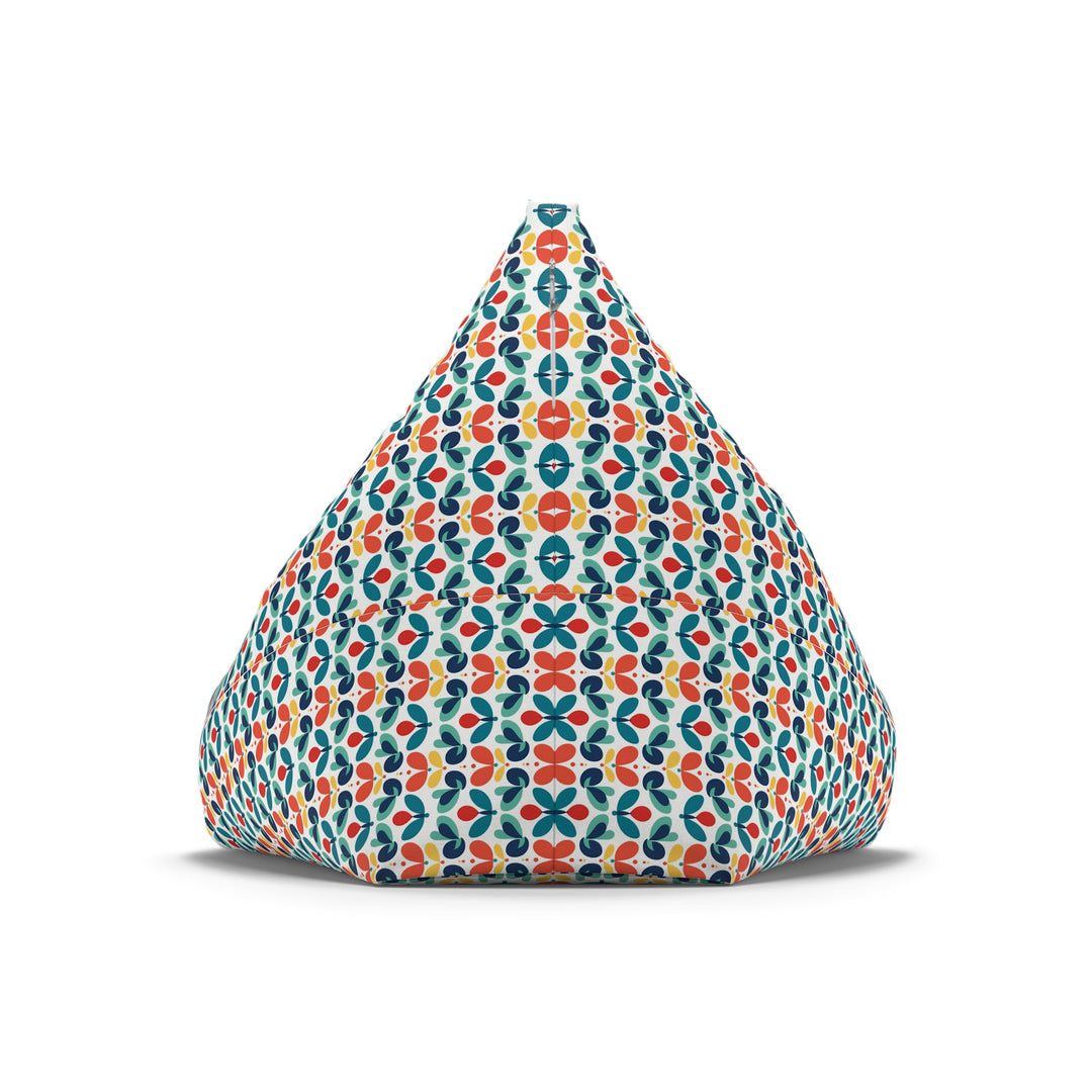 Nordic Bloom Bean Bag Chair Cover - Aqua & Terra Retro Small Florals
