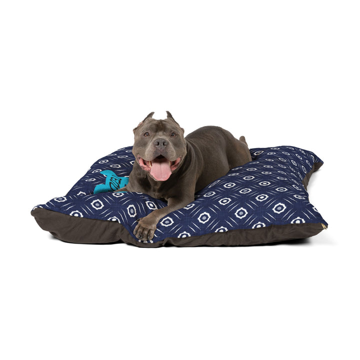 Indigo Damask Dog Bed