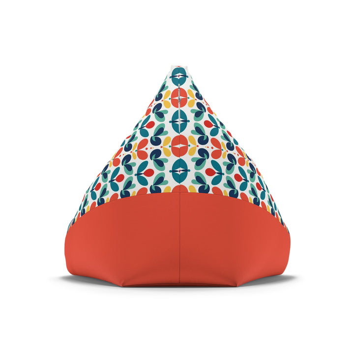 Nordic Bloom Bean Bag Chair Cover - Aqua & Terra Florals, Orange Base