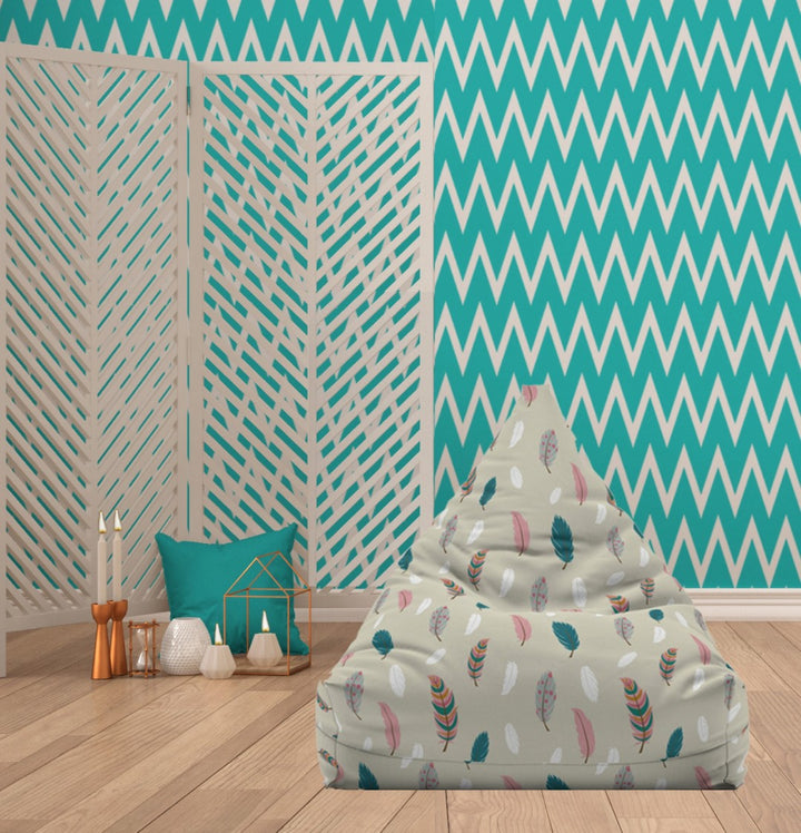 Boho Chic Feathers Bean Bag Chair Cover