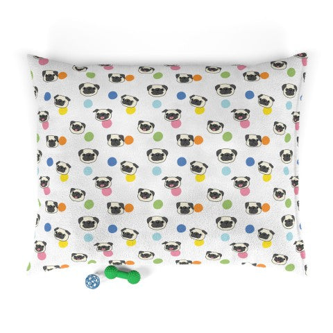 Bulldog Bubbles Dog Bed, White