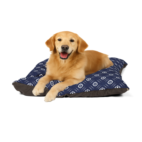 Indigo Damask large Dog Bed