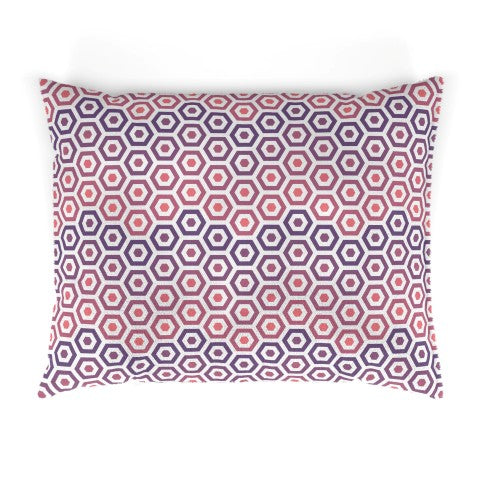 Pink and purple hex pattern decorative dog bed cushion