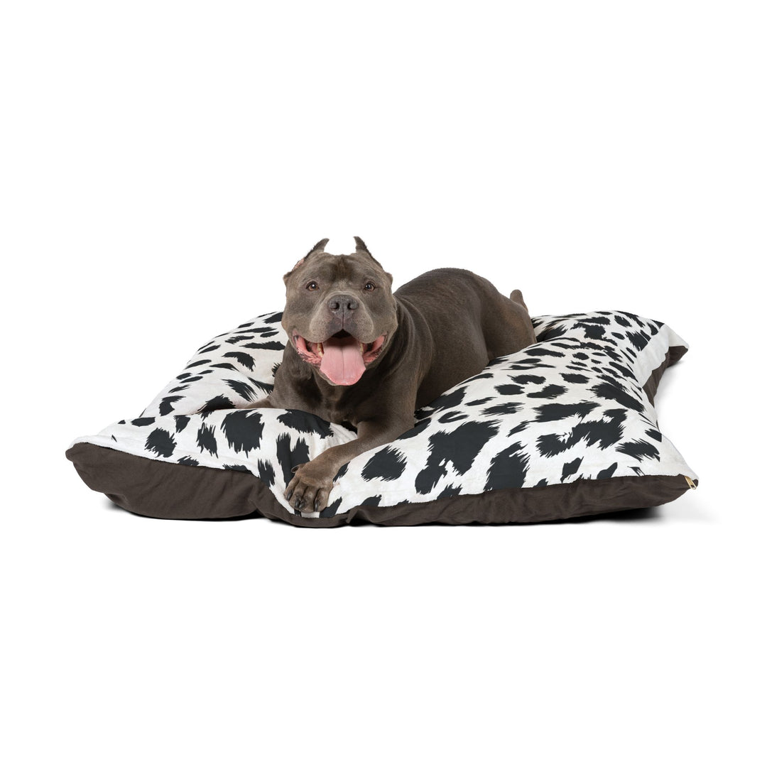 Stylish black and white leopard pattern pet bed for dogs and cats
