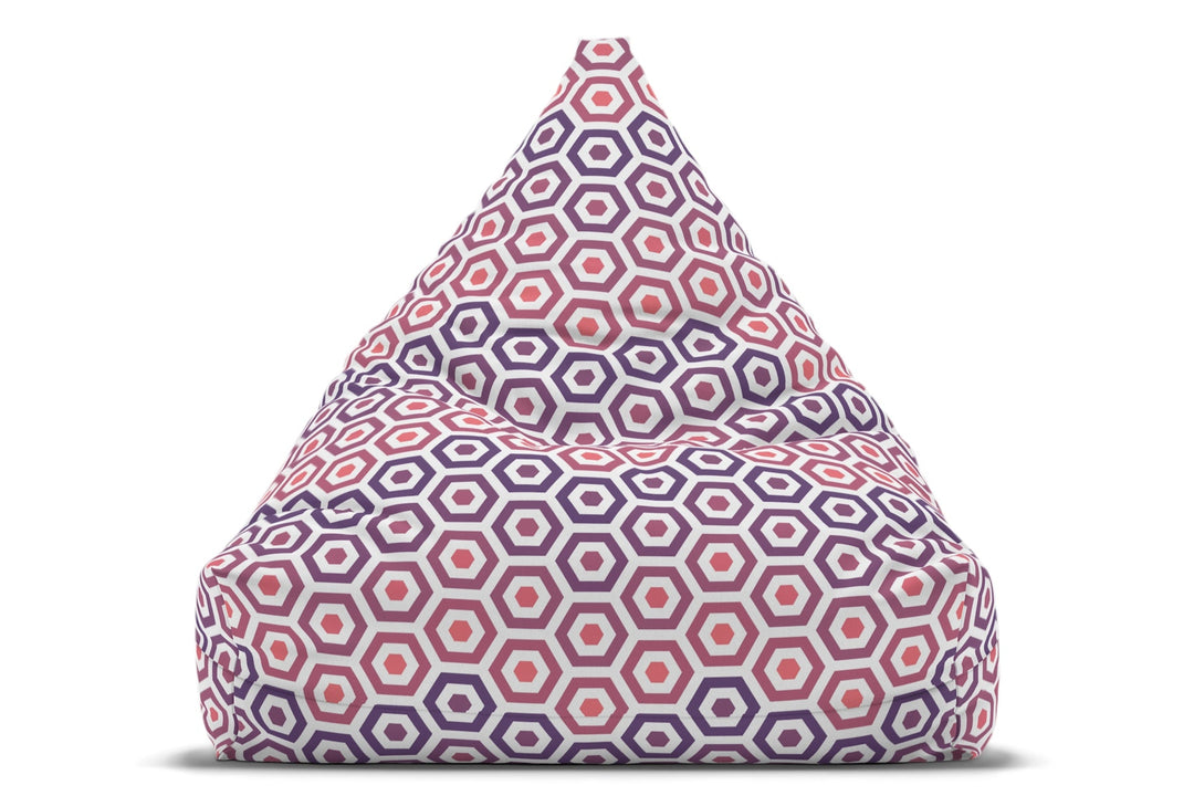 Sugar Plum  Hex retro Boho Bean Bag chair Cover, pink purple lounger, girl room decor
