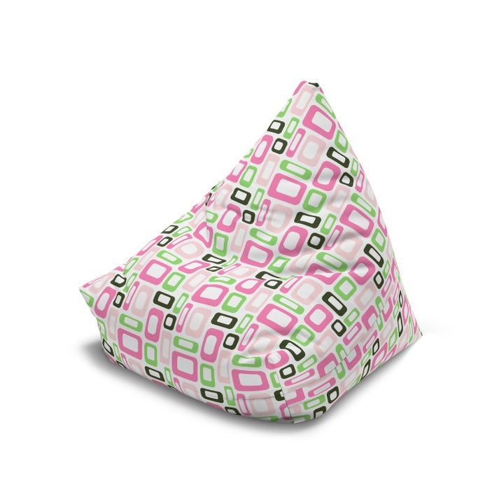Retro Modular Mint Bean Bag Cover, White
