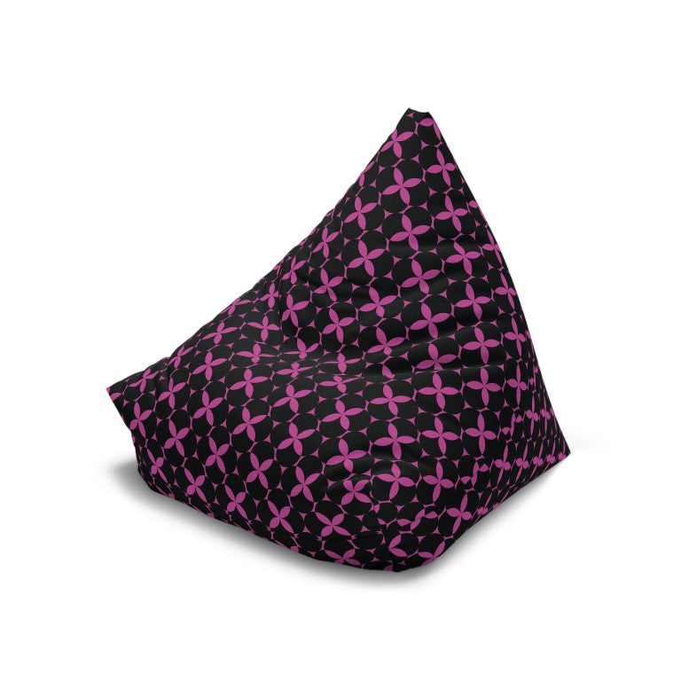 Petal Pulse – Pink & Black Geometric, Large Pattern